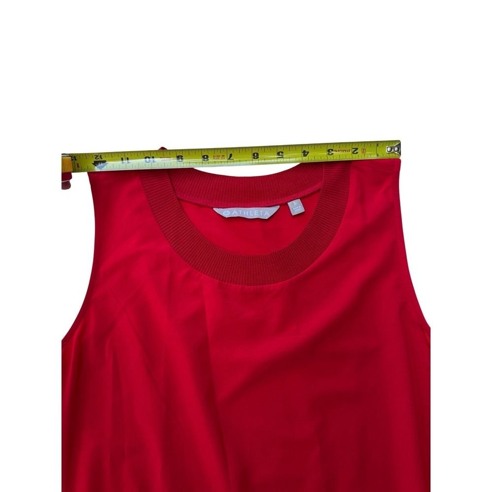 $69 ATHLETA Red Zephyr Tank Shell Top COLOR POP S Essential S - Picture 6 of 7